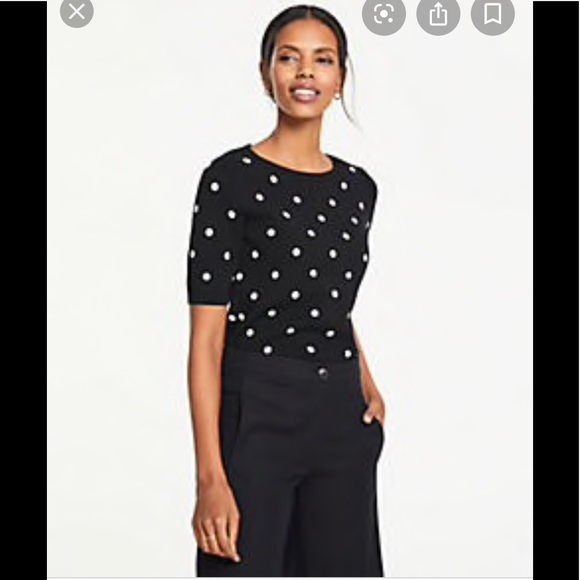 Ann Taylor Sweaters - EUC Ann Taylor polka dot short sleeve sweater sz m
